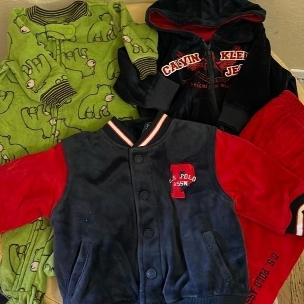 Baby Boy Bundle US Polo Assn Calvin Klein Carters 6-9M Jacket Hoodie Sleeperβ